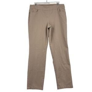 Coral‎ Bay Ankle Pant Womens Size 8 Petite Light Tan Pull On Stretch Slim Leg